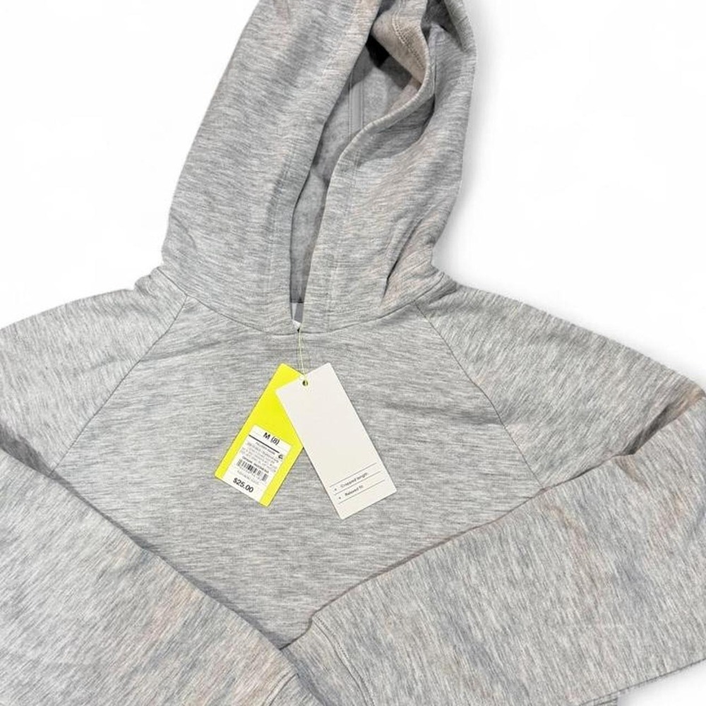 All in Motion heather gray cropped modal hoodie size medium